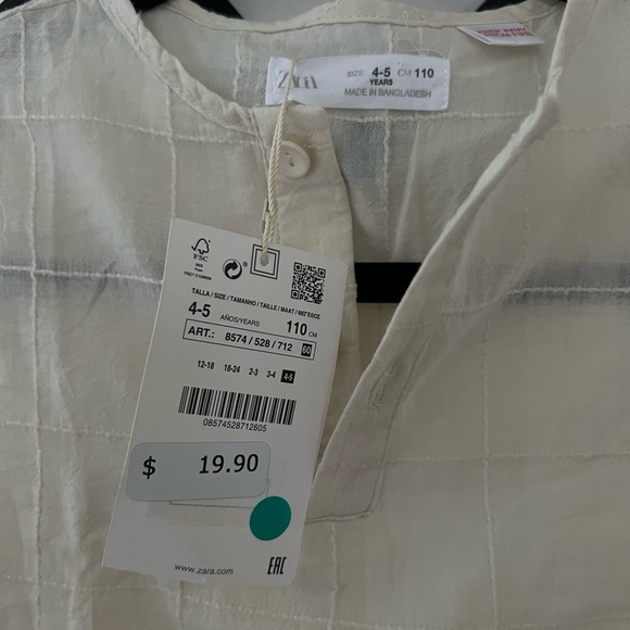 NWT Children’s Zara Linen Top - Picture 4 of 4